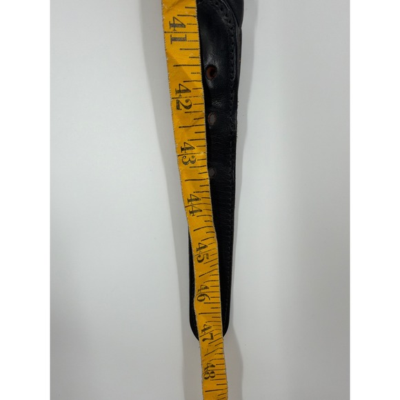 Vintage Black Braided Leather Belt Made in England Brass Buckle Size 40 Woven main image 4